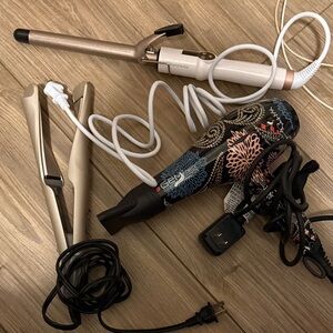 Remington Hair Straightener, Gem Force blow dryer, Hoson professional curler